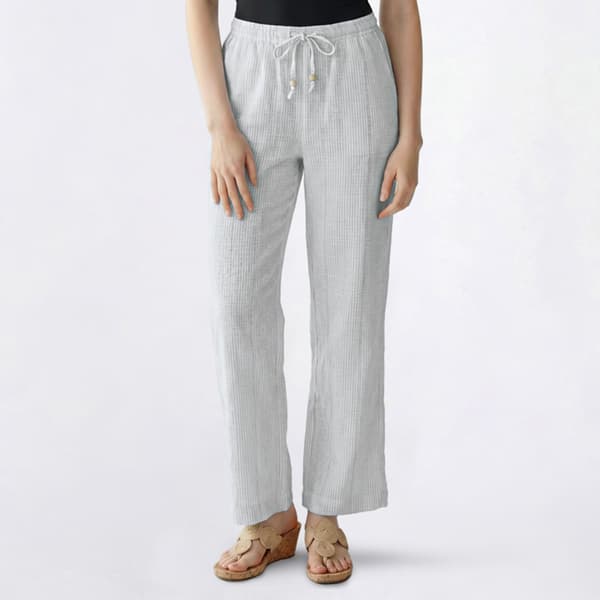 Juniors No Comment Lurex Striped Bead Tie Pants - Blue - image 