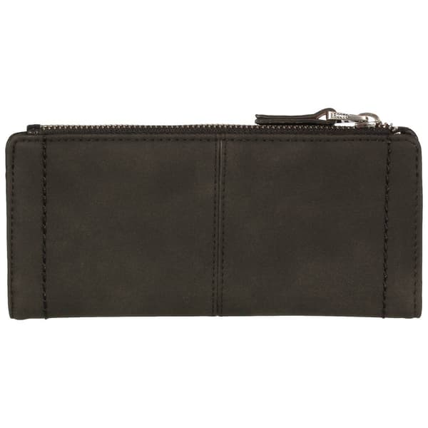 Womens Roots 73  RFID Slim Clutch Wallet with Top Zipper