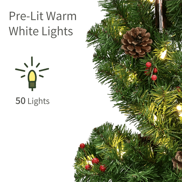 Puleo International 4ft LED Warm White Adorned Lamp Post Set of 2