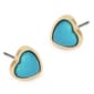 Betsey Johnson Cowabunga Turquoise Heart Stud Earrings - image 2