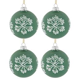 Northlight Seasonal 4ct. White Snowflake Christmas Ball Ornaments