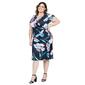 Plus Size 24/7 Comfort Apparel Floral Knee Length Faux Wrap Dress - image 2