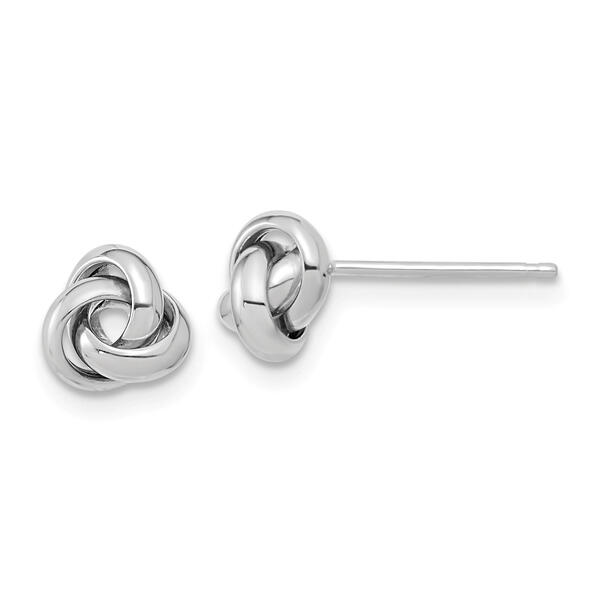 Gold Classics&#40;tm&#41; 6.8mm White Gold Knot Stud Earrings - image 