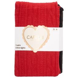 Toddler Girl Capelli(R) New York 2pk. Cable Knit & Solid Tights