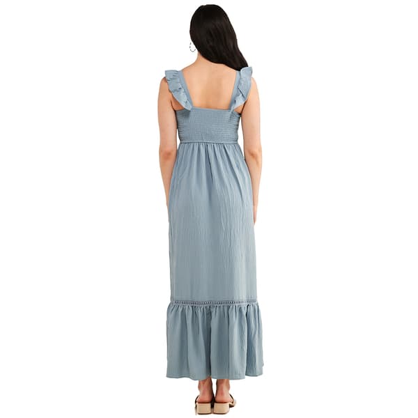 Juniors No Comment Cascade Smocked Maxi Dress