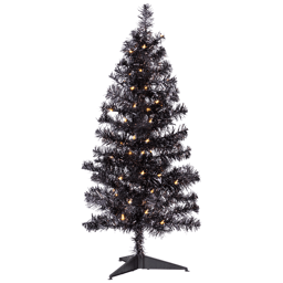 Northlight 3ft. Pre-Lit Artificial Black Tinsel Halloween Tree