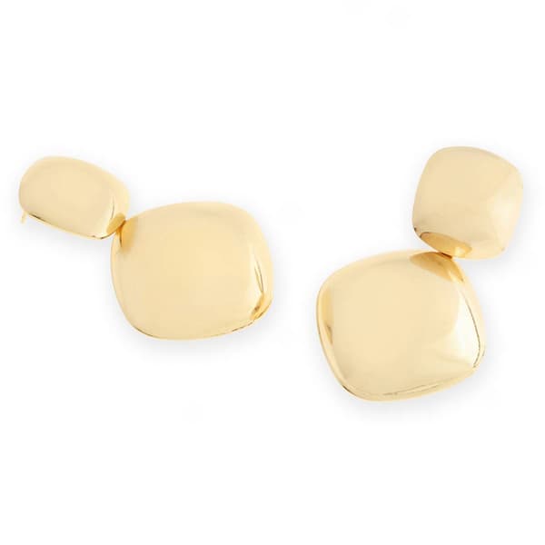 Steve Madden Gold Vintage Puffy Drop Earrings