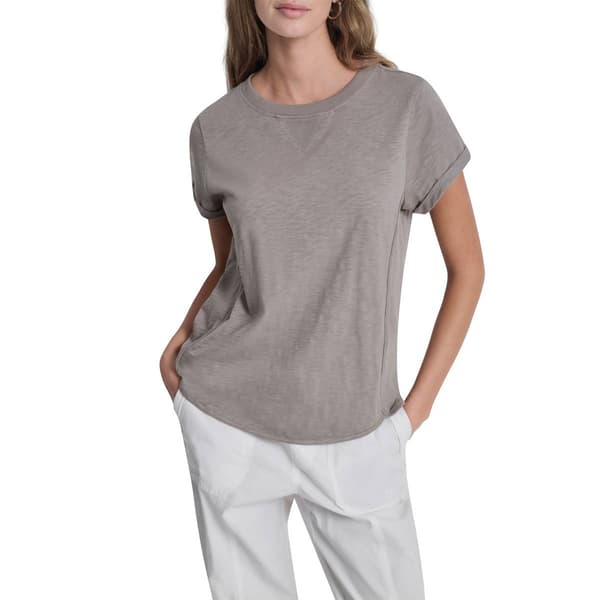 Womens DKNY Sport Roll Sleeve Slub Tee With V-Inset - image 