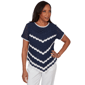 Womens Alfred Dunner Port Side Scallop Chevron Crochet Sweater - image 1