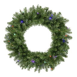 Northlight 24in. Multi LED Lights Rockwood Pine Christmas Wreath