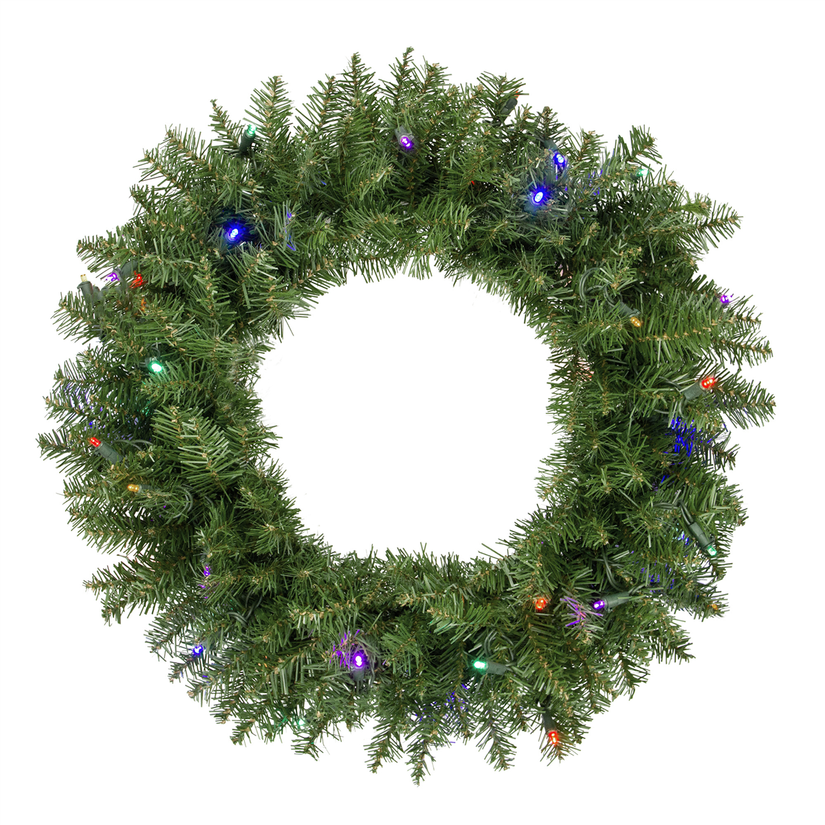 Northlight 24in. Multi LED Lights Rockwood Pine Christmas Wreath