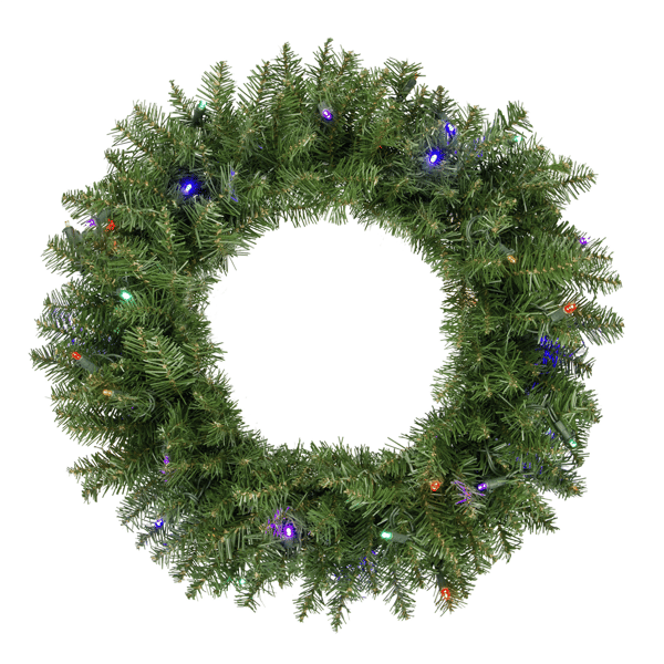 Northlight 24in. Multi LED Lights Rockwood Pine Christmas Wreath