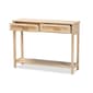 Baxton Studio Sebille Light Brown Wood 2-Drawer Console Table - image 2
