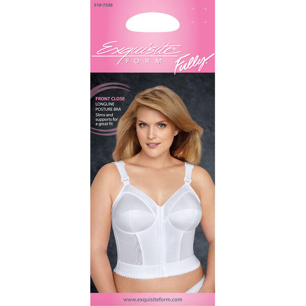 Womens Exquisite Form Fully&#174; Front Close Wire-Free Longline Bra