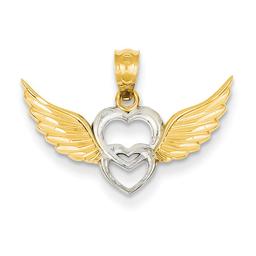 Gold Classics(tm) 14kt. Double Heart & Wings Pendant