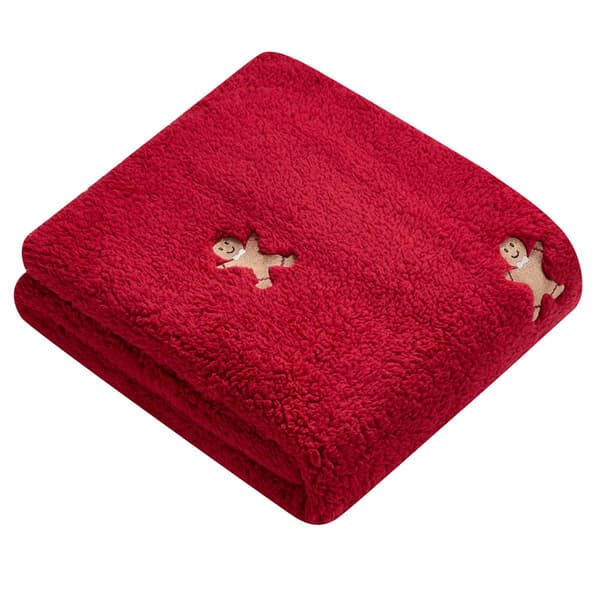 VCNY Home Gingerbread Holiday Sherpa Throw - image 