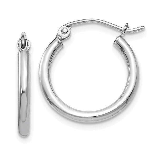 Gold Classics&#40;tm&#41; 14kt. White Gold 17mm Hoop Earrings - image 
