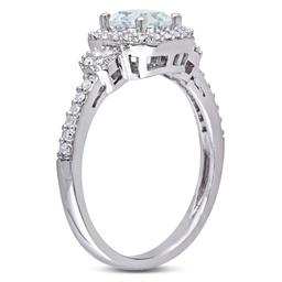 Gemstones Classics™ 10kt. White Gold Cushion Cut Aquamarine Ring