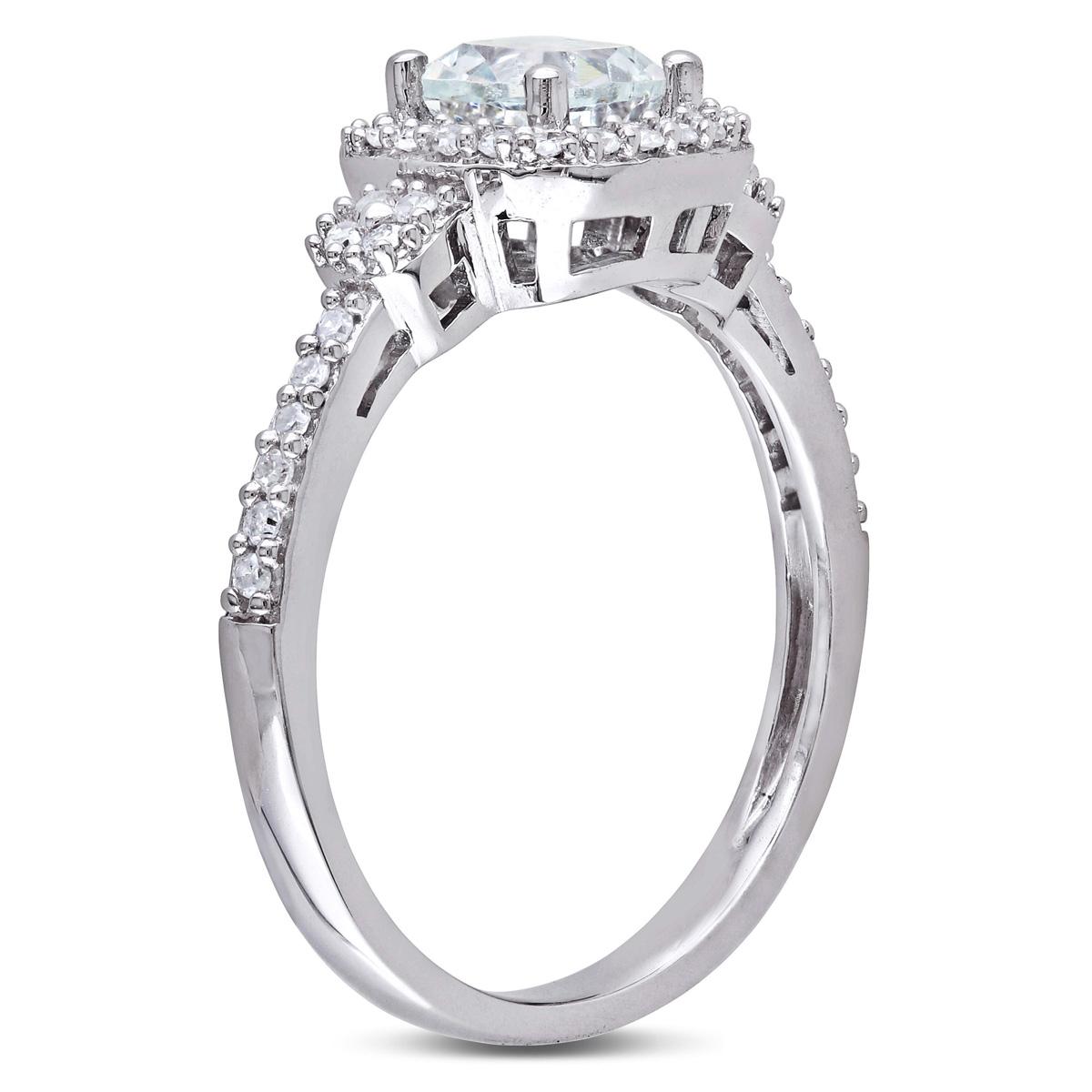 Gemstones Classics™ 10kt. White Gold Cushion Cut Aquamarine Ring