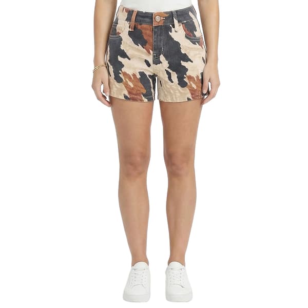 Juniors YMI Bull Denim Mid Rise Printed Shorts-Dallas