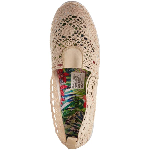 Womens Ashley Blue Crochet Slip On Flats