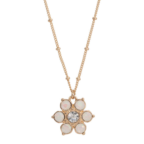 1928 Open Flower Pendant Necklace - image 