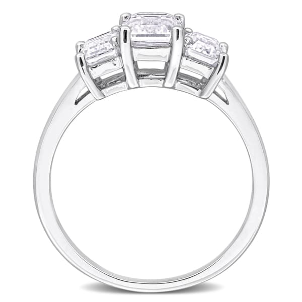 Sterling Silver 2 1/5ctw. White Moissanite Engagement Ring