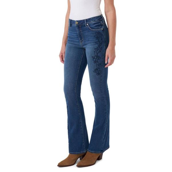 Womens Seven7 Felicity Floral Embroidery Side Seam Bootcut Jeans