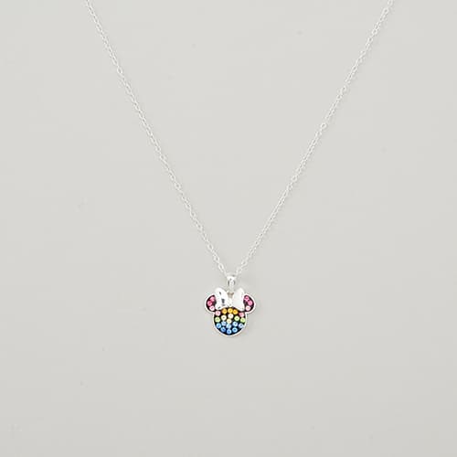 Disney Rhodium Plated Minnie Mouse Pendant Necklace - image 