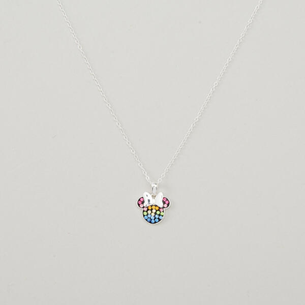 Disney Rhodium Plated Minnie Mouse Pendant Necklace - image 