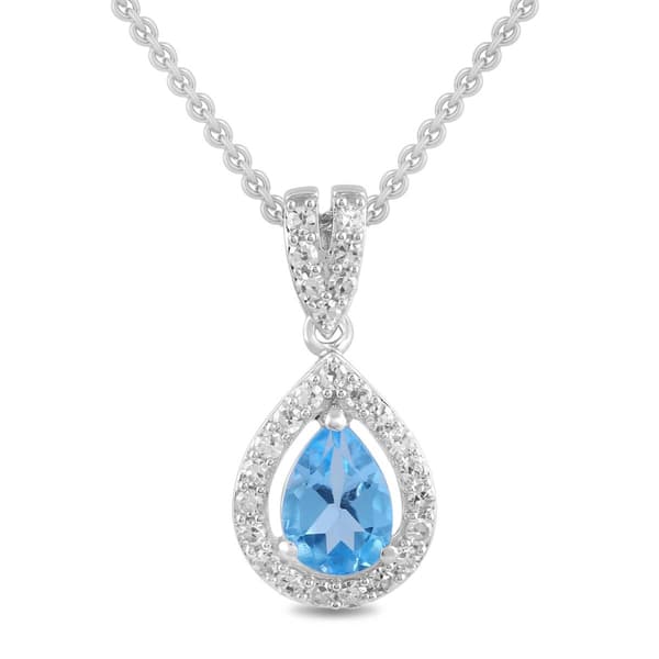 Nova Star(R) Silver-Sterling Lab Grown Diamond Gemstone Pendent - image 