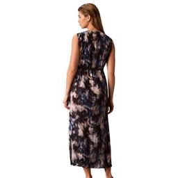 Womens Calvin Klein Sleeveless Boat Neck Blur Floral Midi Dress