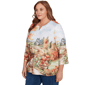 Plus Size Alfred Dunner Classics Farm Landscape Harvest Blouse - image 3
