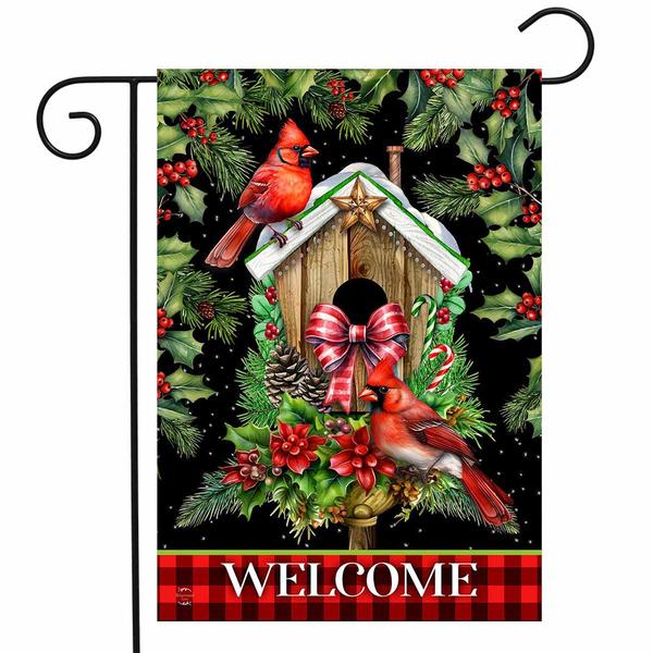 Briarwood Lane Holiday Birdhouse Garden Flag - image 
