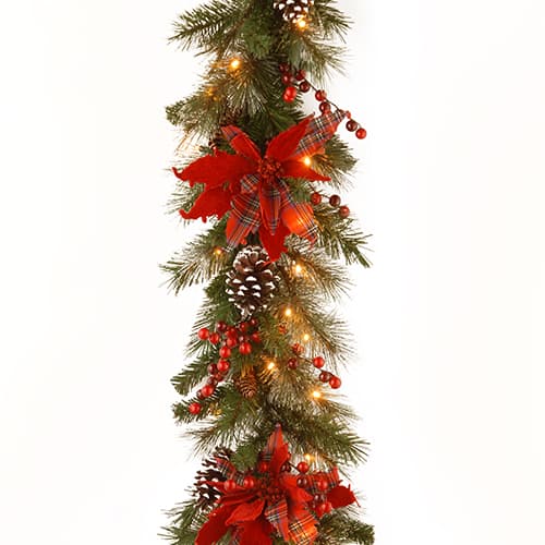 National Tree Decorative Collection Tartan Plaid Garland - image 