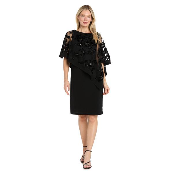 Petites R&M Richards Velvet Jacquard Burnout Asymmetric Poncho D - image 