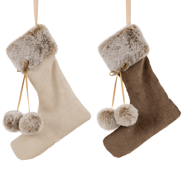 Northlight 7.5in. Plush Stockings Christmas Ornaments - Set of 2