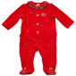 Baby Unisex (3-9M) Little Me(R) Red Holly, Plaid, & Ribbon Footie - image 1
