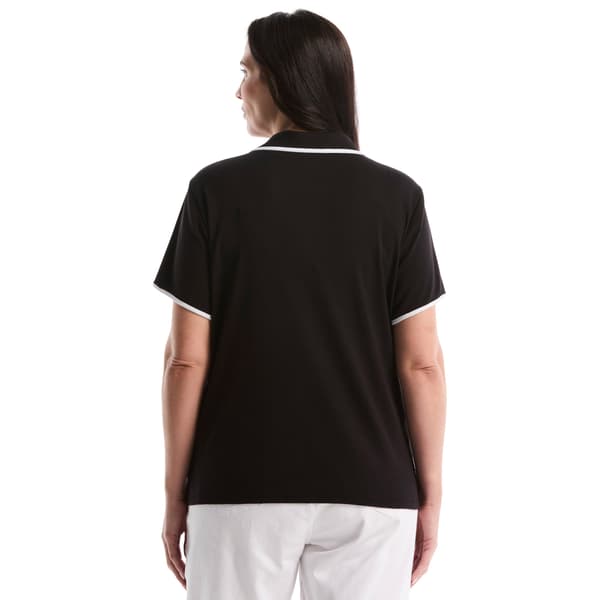 Plus Size Rafaella® Short Sleeve Contrast Trim Polo