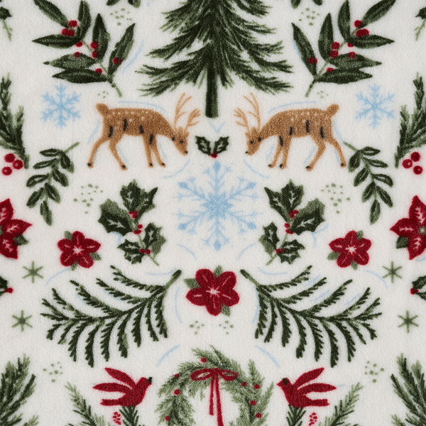 Hallmark Foliage Plush Holiday Throw Blanket