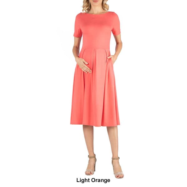 Womens 24/7 Comfort Apparel Maternity Fit & Flare Dress