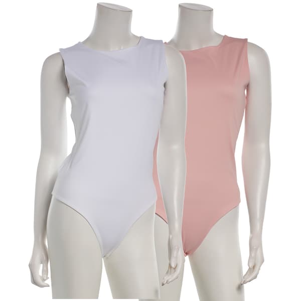 Juniors Urban Rebel 2 Pack Double Front Crew Neck Body Suit - image 