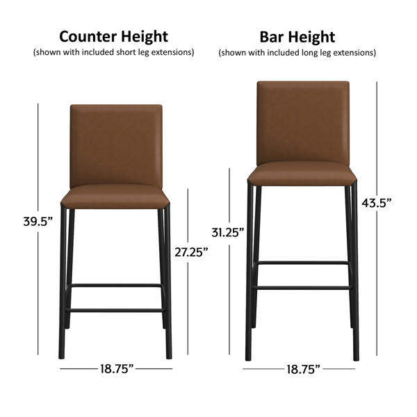 HH2 Home Bronte Upholstered Adjustable Height Stool