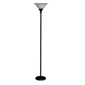 HomeRoots 71in. Black Torchiere Glass Dome Shade Floor Lamp - image 1