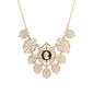1928 16in. Gold-Tone Filigree & Black Cameo Necklace - image 1