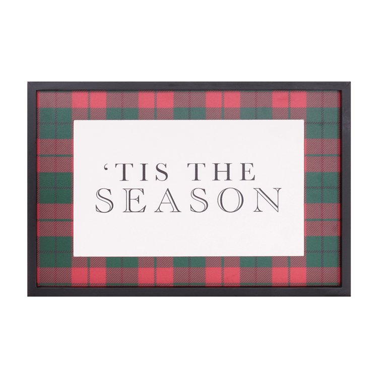 Melrose 15.5in. Framed Plaid Tis the Season Print