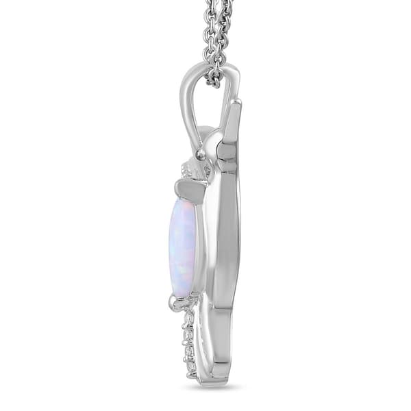 Gemstone Classics™ Lab Created Opal Hummingbird Pendant Necklace