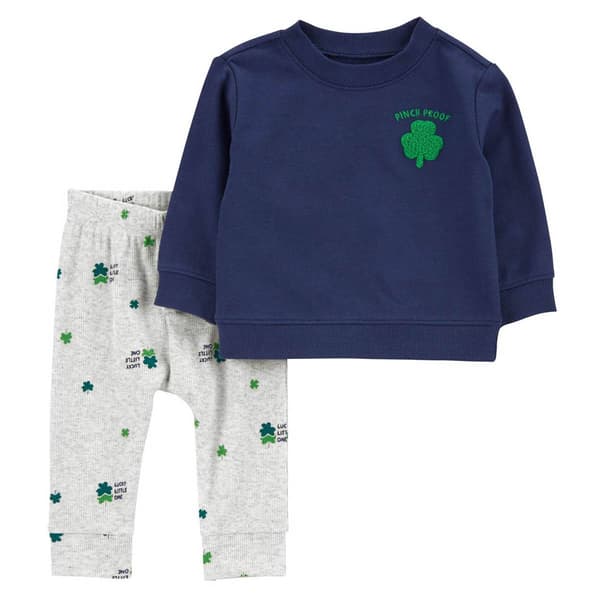Baby Boy &#40;12-24M&#41; Carters&#40;R&#41; Pinch Proof Shamrock Top & Pants Set - image 