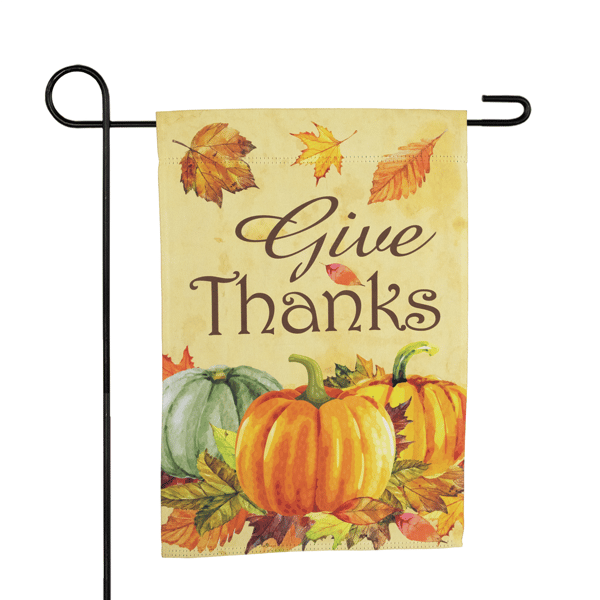 Northlight Pumpkins "Give Thanks" Fall Harvest  Garden Flag