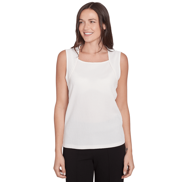 Petites Emaline Essentials Top Essential Sleeveless Wavy Knit Top